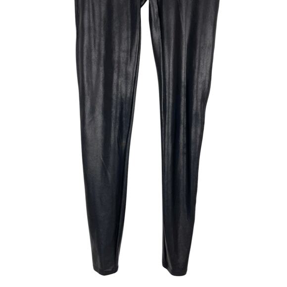 Spanx Faux Leather Legging Black Medium Casual Sporty Tummy Control Comfy Goth - Picture 6 of 11